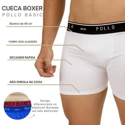 Imagem de Kit 6 Cueca Masculino Boxer Box Pollo Basic Microfibra Conforto