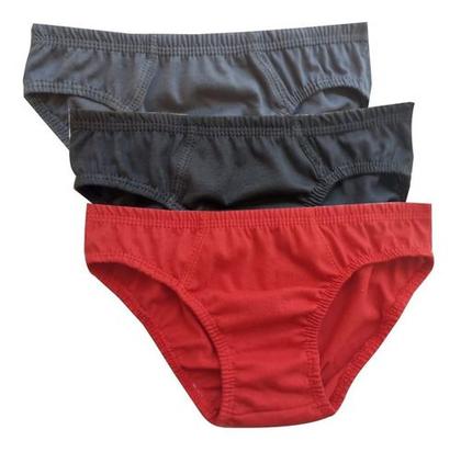 Imagem de Kit  6 Cueca Slip Élástico Embutido Infantil Algodão Sortida