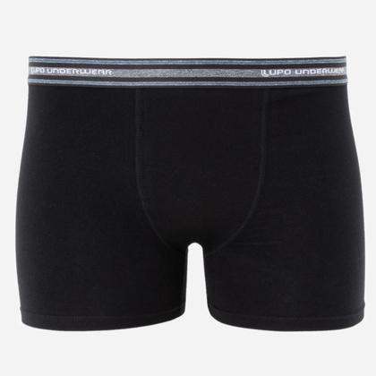 Imagem de Kit 6 Cuecas Boxer Lupo Preta Confortável Algodão