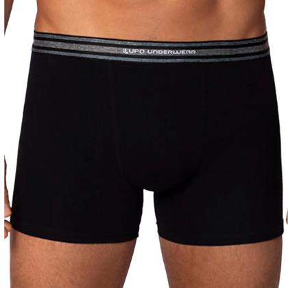 Imagem de Kit 6 Cuecas Boxer Lupo Preta Confortável Algodão