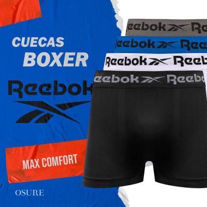 Imagem de Kit 6 Cuecas Boxer Reebok Cueca Poliéster Masculina Box Sem Costura Original