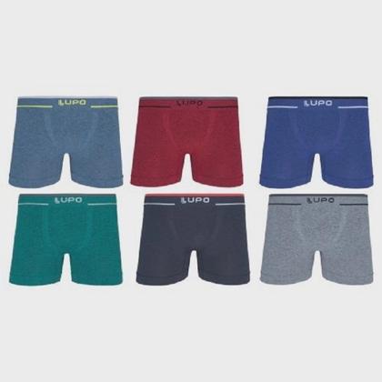Imagem de Kit 6 Cuecas Lupo Boxer Fio Texturizado Microfibra