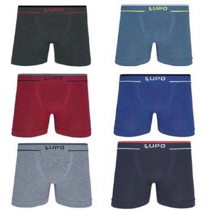 Imagem de Kit 6 Cuecas Lupo Boxer Fio Texturizado Microfibra