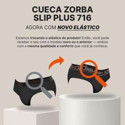 Imagem de Kit 6 Cuecas Zorba Slip Plus 716 Marinho - M