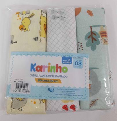 Imagem de Kit 6 Cueiro Flanelado Papi Bebê Neutro Algodão Enxoval 74