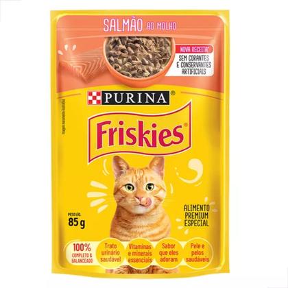 Imagem de Kit 6 Cxs Purina Friskies Ao Molho Gatos Sabores Mix 15x85g