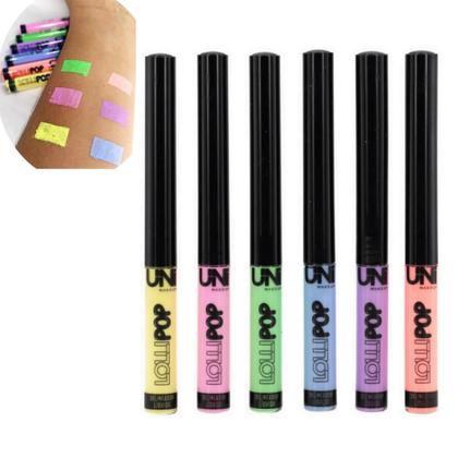 Imagem de Kit 6 Delineador Coleção Lollipop Uni Make Up Tons Pastéis