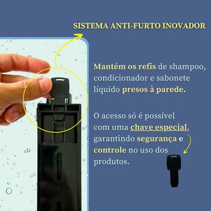 Imagem de Kit 6 Dispenser de Parede Porta Sabonete Shampoo Condicionador Banheiro Chuveiro Ducha Hotel Pousada