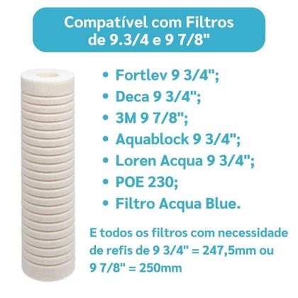 Imagem de Kit 6 Elemento Filtrante Polipropileno Ranhurado 9 3/4 X 2