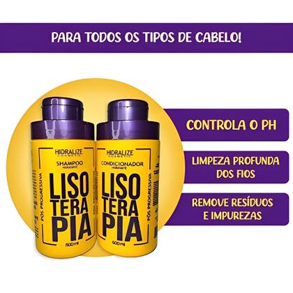 Imagem de Kit 6 em 1 Lisoterapia Progressiva Profissional Linha Completa Tônico Capilar