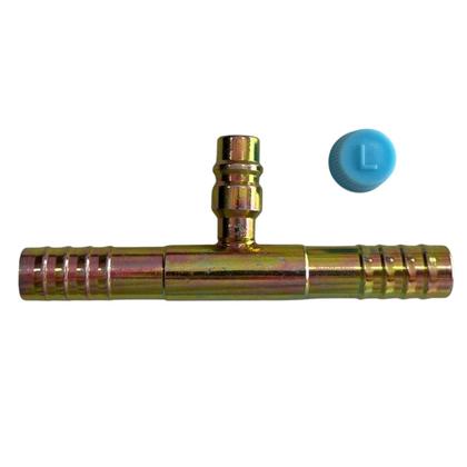 Imagem de Kit 6 Emendas Ar Cond Reta 6mm 8mm 10mm Com Ventil R134a Aço