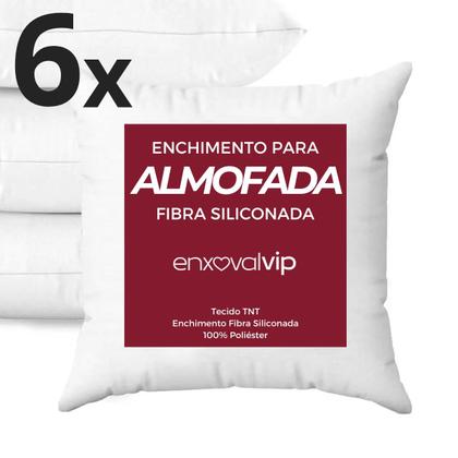 Imagem de Kit 6 Enchimentos de Almofada 45x45 Fibra Siliconada Super Macio Cheio Confortável
