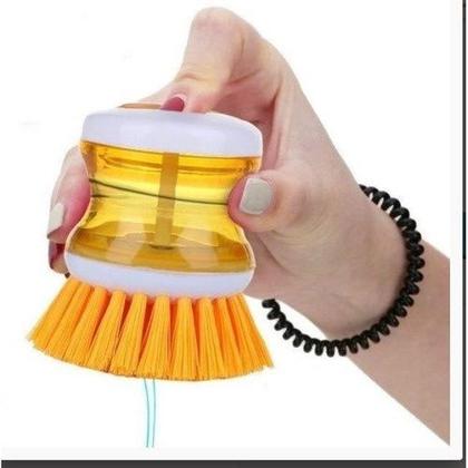 Imagem de Kit 6 Escova Lava Louças C/ Reservatório E Dispenser De Detergente