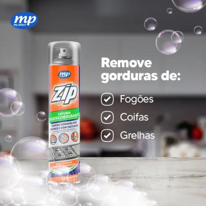 Imagem de Kit 6 Espuma Desengordurante Zip Clean 300Ml - My Place