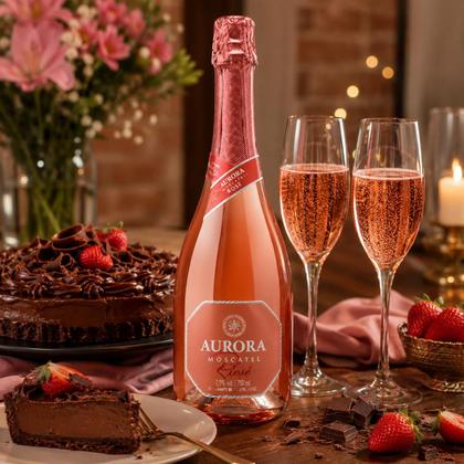 Imagem de Kit 6 Espumante Aurora Moscatel Rosé 750ml