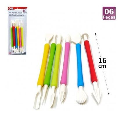 Imagem de Kit 6 Estecas 12 Pontas Confeitaria Pasta Americana Biscuit