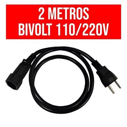 Imagem de Kit 6 Extensão Elétrica Prolongador Extensor de Cabo 2 Metros Bivolt 110v e 220v