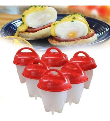 Imagem de Kit 6 Formas Copo Silicone Egg Boil Pote Para Cozinhar Ovos