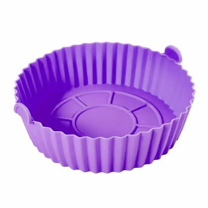 Imagem de Kit 6 Formas De Silicone Air Fryer Reutilizável Antiaderente Assadeira Redonda Yepp