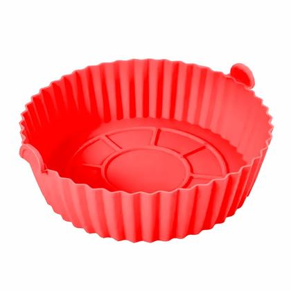 Imagem de Kit 6 Formas De Silicone Air Fryer Reutilizável Antiaderente Assadeira Redonda Yepp