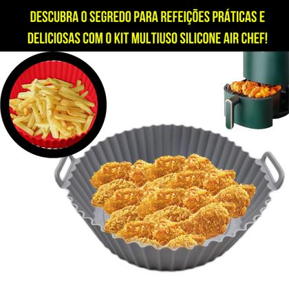 Imagem de Kit 6 Formas De Silicone Redonda Para Airfryer Fritadeira Elétrica Forro Forminha AntiAderente Prático Lavável Nao Gruda