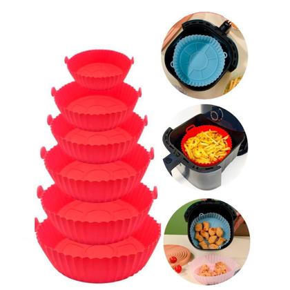 Imagem de Kit 6 Formas Silicone Air Fryer Multiuso Lavável Resistente
