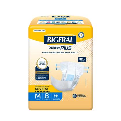 Imagem de Kit 6 Fraldas Geriátricas Bigfral Derma Plus M com 8un cada