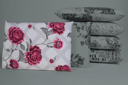 Imagem de Kit 6 fronhas estampada 80% algodão para travesseiro branco com estampa