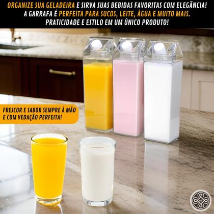 Imagem de Kit 6 Garrafa Plástica Acrílica Transparente 1 litro com Tampa Hermética