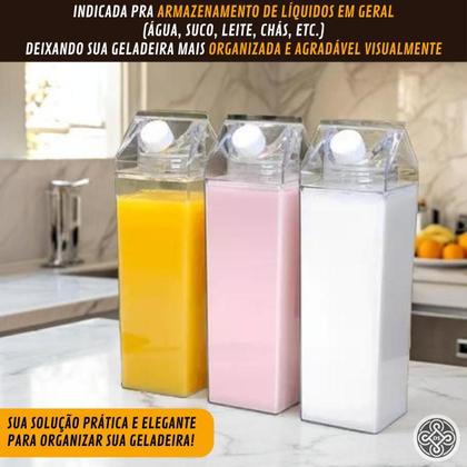 Imagem de Kit 6 Garrafa Plástica Acrílica Transparente 1 litro com Tampa Hermética