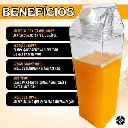 Imagem de Kit 6 Garrafa Plástica Acrílica Transparente 1 litro com Tampa Hermética