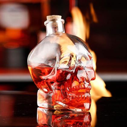 Imagem de Kit 6 Garrafas de vidro Caveira Skull Crânio