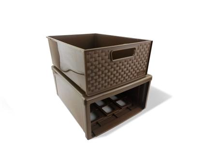 Imagem de Kit 6 Gaveteiros Modularares Empalhável Organizador Multiuso Sapateira Rattan Plástico Resistente