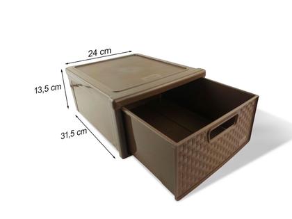 Imagem de Kit 6 Gaveteiros Modularares Empalhável Organizador Multiuso Sapateira Rattan Plástico Resistente