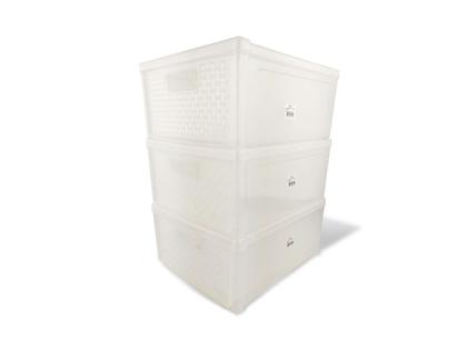 Imagem de Kit 6 Gaveteiros Modularares Empalhável Organizador Multiuso Sapateira Rattan Plástico Resistente