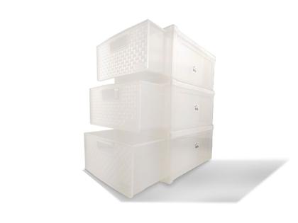 Imagem de Kit 6 Gaveteiros Modularares Empalhável Organizador Multiuso Sapateira Rattan Plástico Resistente