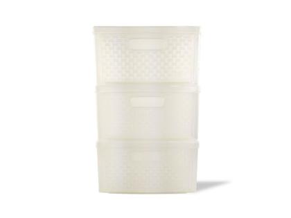 Imagem de Kit 6 Gaveteiros Modularares Empalhável Organizador Multiuso Sapateira Rattan Plástico Resistente