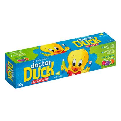 Imagem de Kit 6 Gel Dental Infantil Dr Duck Com Flúor  OU Sem Flúor 50G DentalClean