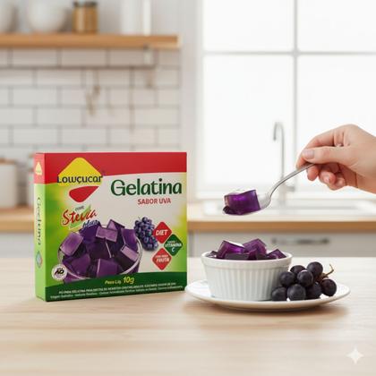 Imagem de Kit 6 gelatina diet plus uva com stevia 10g lowçucar