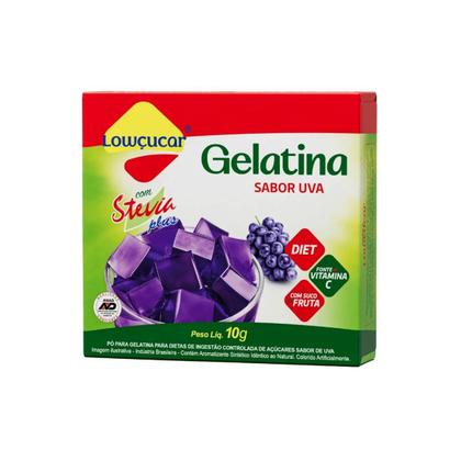 Imagem de Kit 6 gelatina diet plus uva com stevia 10g lowçucar