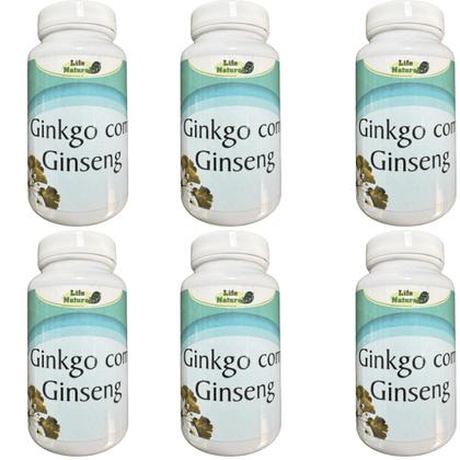 Imagem de Kit 6 Ginkgo Biloba com Ginseng - Life Natural - 60 Cápsulas
