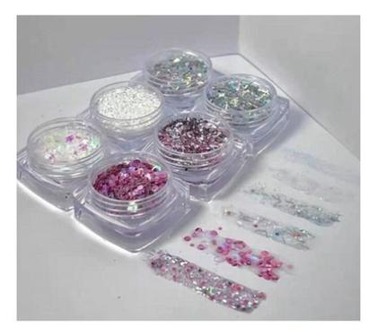 Imagem de Kit 6 Glitter De Unhas Para Encapsulamento D&z Modelos Varia