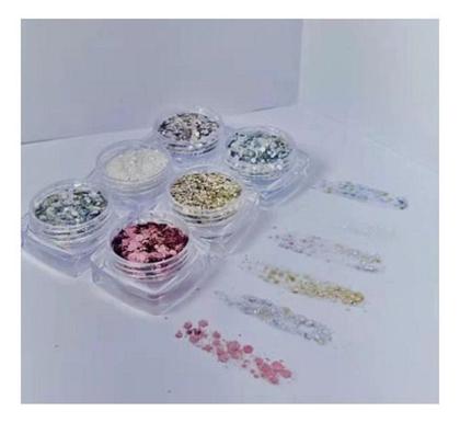 Imagem de Kit 6 Glitter De Unhas Para Encapsulamento D&z Modelos Varia