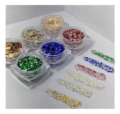 Imagem de Kit 6 Glitter De Unhas Para Encapsulamento D&z Modelos Varia