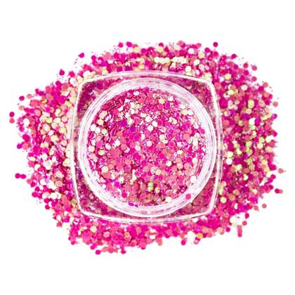 Imagem de Kit 6 Glitter Flocado Decoração Unhas Encapsulada Gel Fibra