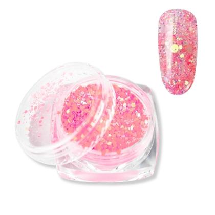 Imagem de Kit 6 Glitter Flocado Decoração Unhas Encapsulada Gel Fibra