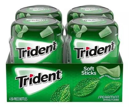 Imagem de kit 6 Goma Mascar SPEARMINT Trident X Senses 28 Unidades 54g