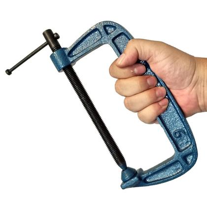 Imagem de Kit 6 Grampos Sargento Tipo C 150 A 250Mm Para Marceneiro