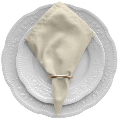 Imagem de Kit 6 Guardanapos 30cm X 30cm Com Anel Tecido Percal 180 Fios Mesa Posta