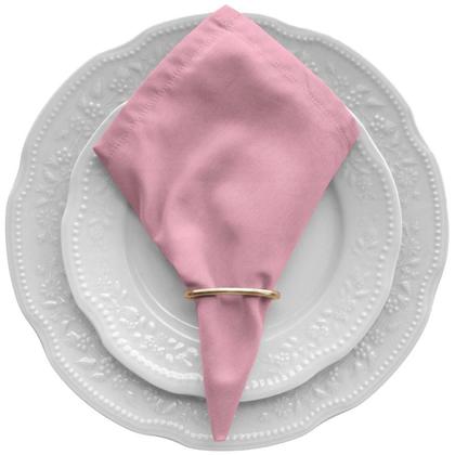 Imagem de Kit 6 Guardanapos 40cm x 40cm de Mesa Posta com Anéis Tecido Percal 180 Fios